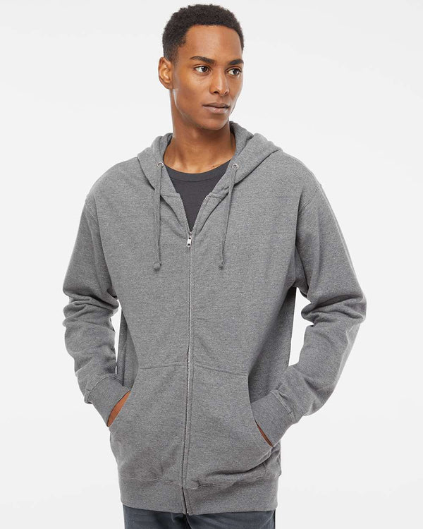 Blank Zip-Up Hoodies 80/20 Cotton-Polyester 14.1 oz | Independent Trading Co. SS4500Z